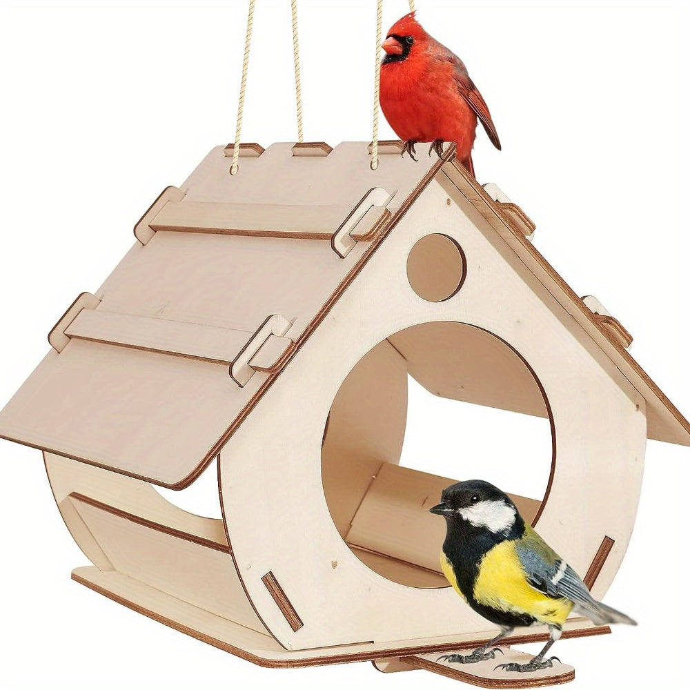 Do-it-yourself garden bird feeders, Wooden bird feeder