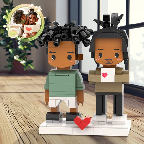 Father's Day Gift Customizable Fully Body Custom Brick Figures Daddy and Son 2 People For Dad On Father's Day