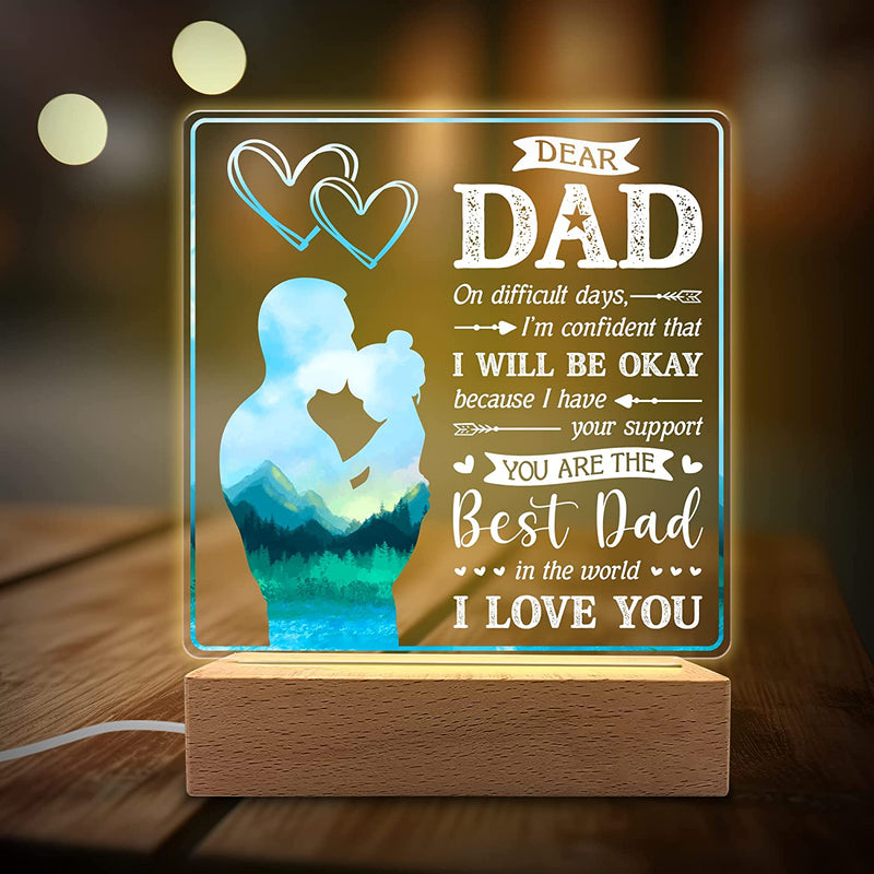 You Are Best Dad in the World Acrylic Night Light Gifts for Daddy on Fathers Day