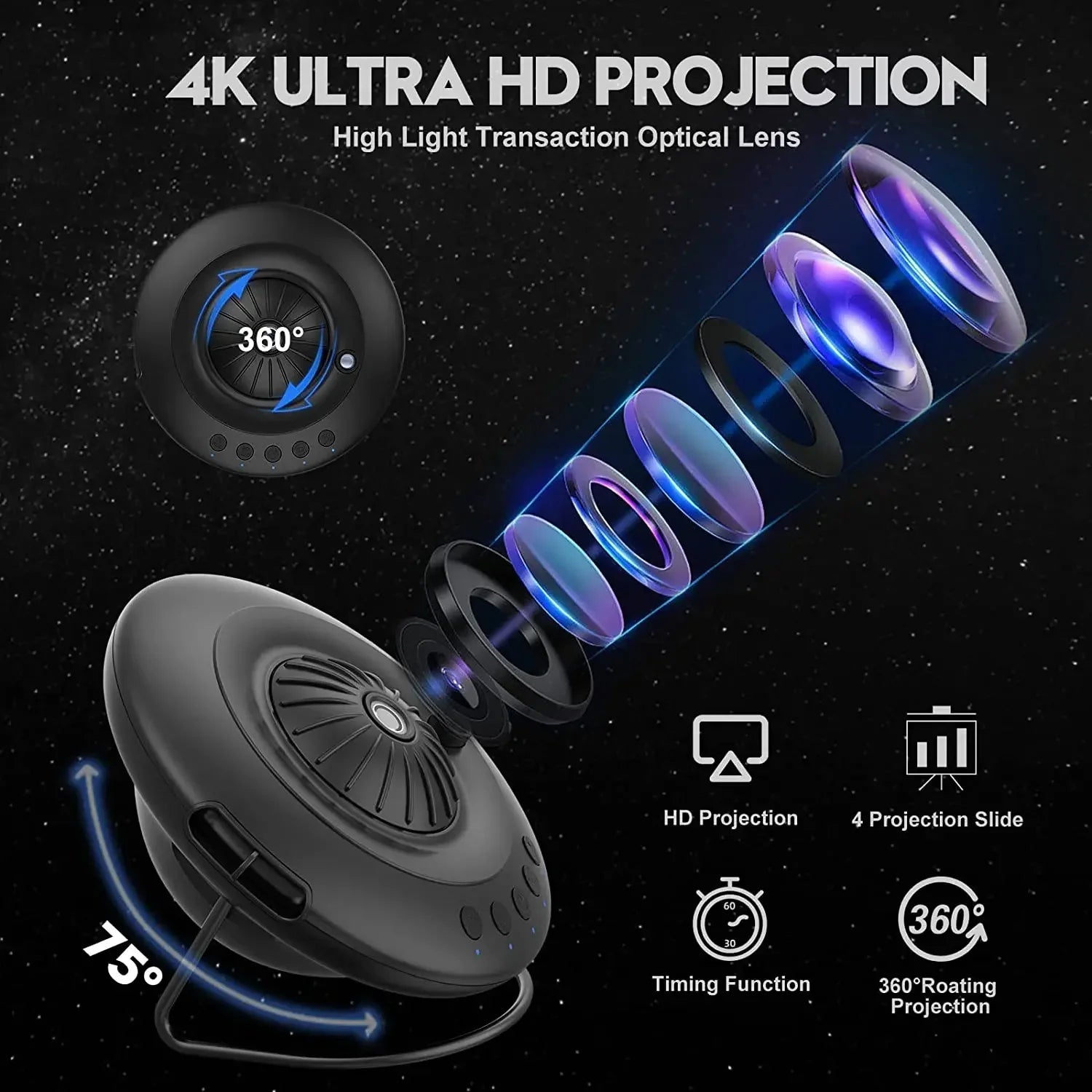 UFO LED Star Projector Night Light 8 in 1 Planetarium Projection