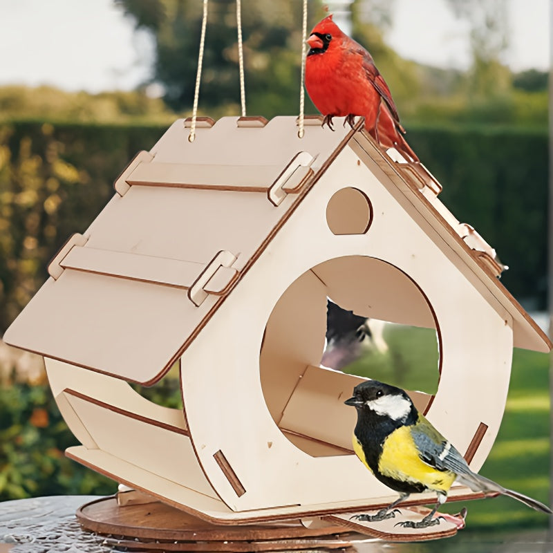 Do-it-yourself garden bird feeders, Wooden bird feeder