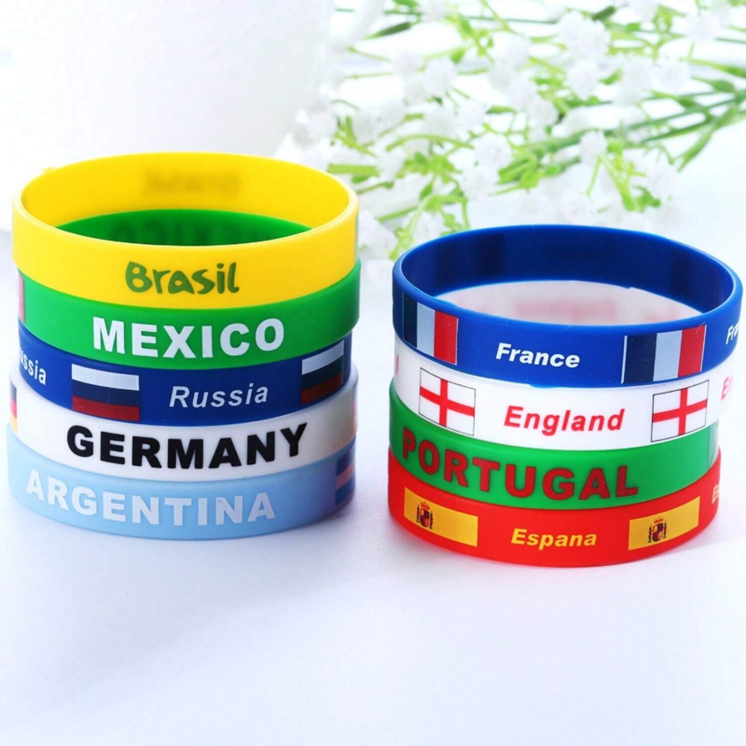 10 Pcs Silicone Bracelets For The National Team For The European Cup Olympic Games