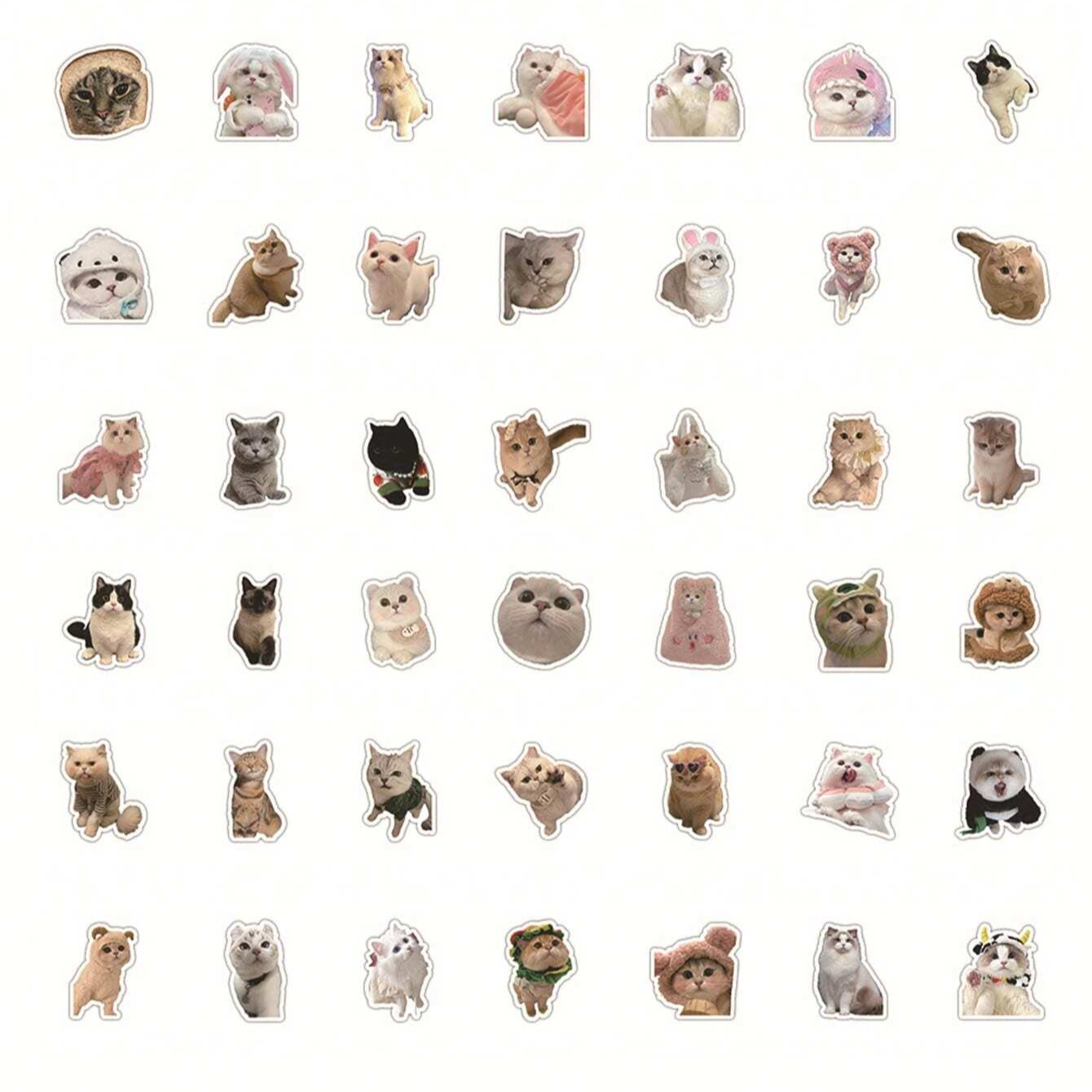 20pcs/Pack Lovely Cat Pattern Stickers For Suitcase, Phone Case, Laptop, Helmet And More Items Decoration