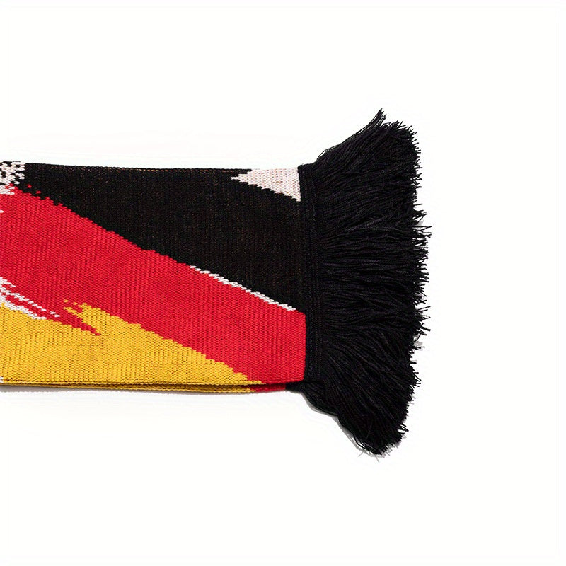 2pcs Germany Football Scarf, European Cup Woven Fan Scarf With Tassels