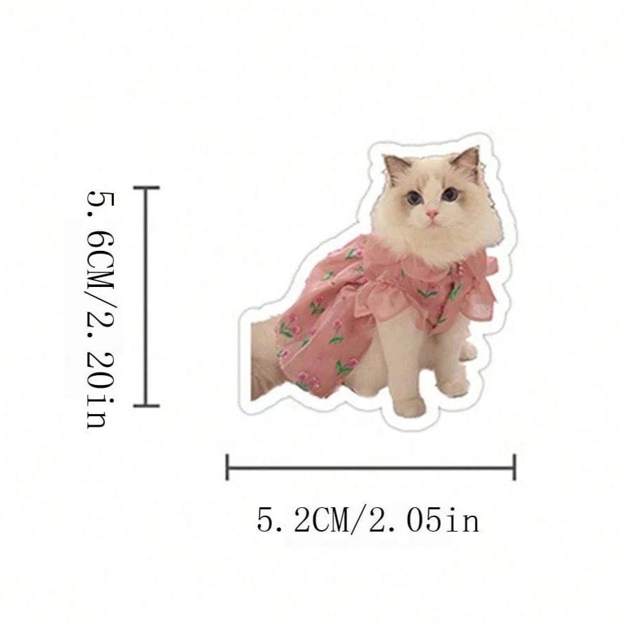 20pcs/Pack Lovely Cat Pattern Stickers For Suitcase, Phone Case, Laptop, Helmet And More Items Decoration