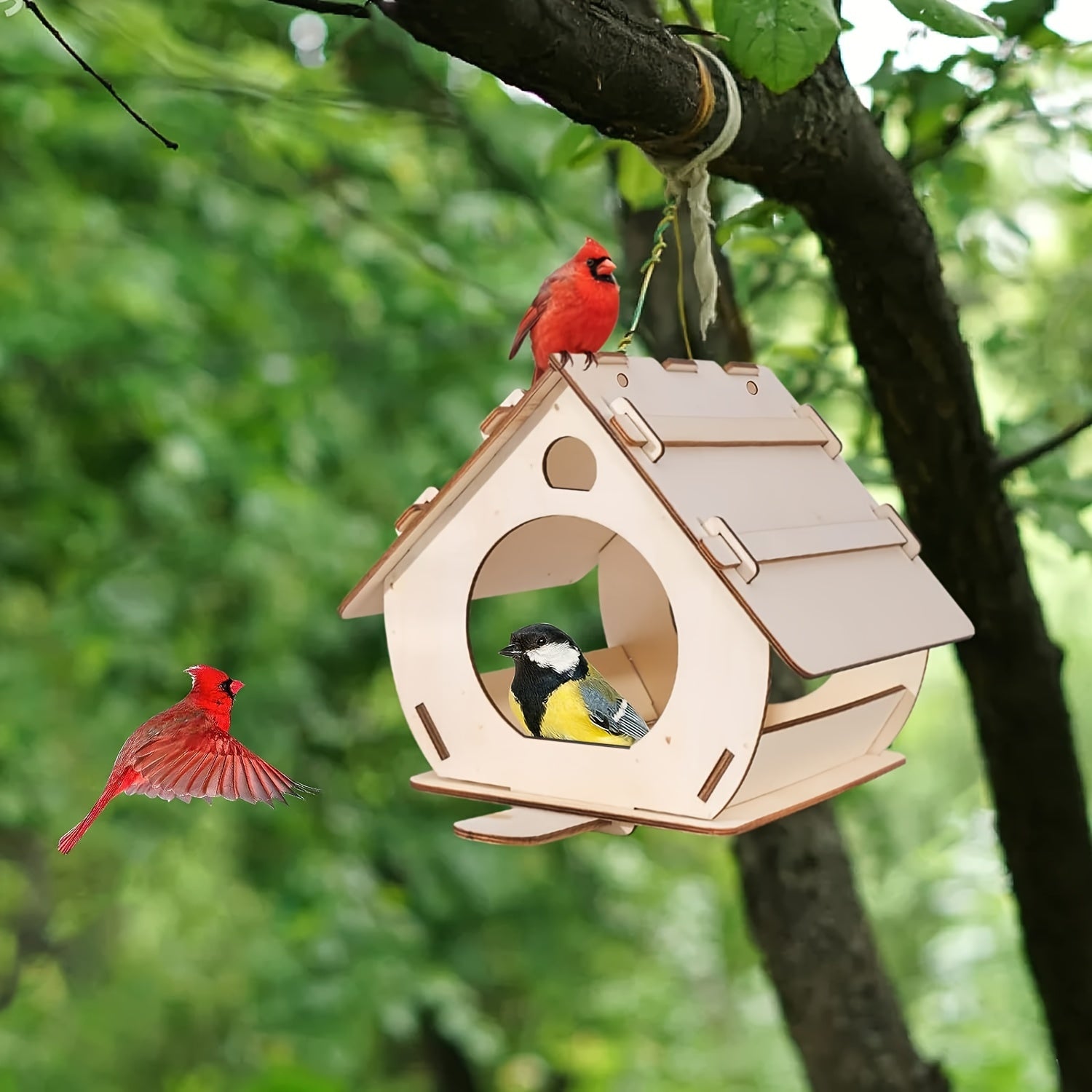 Do-it-yourself garden bird feeders, Wooden bird feeder