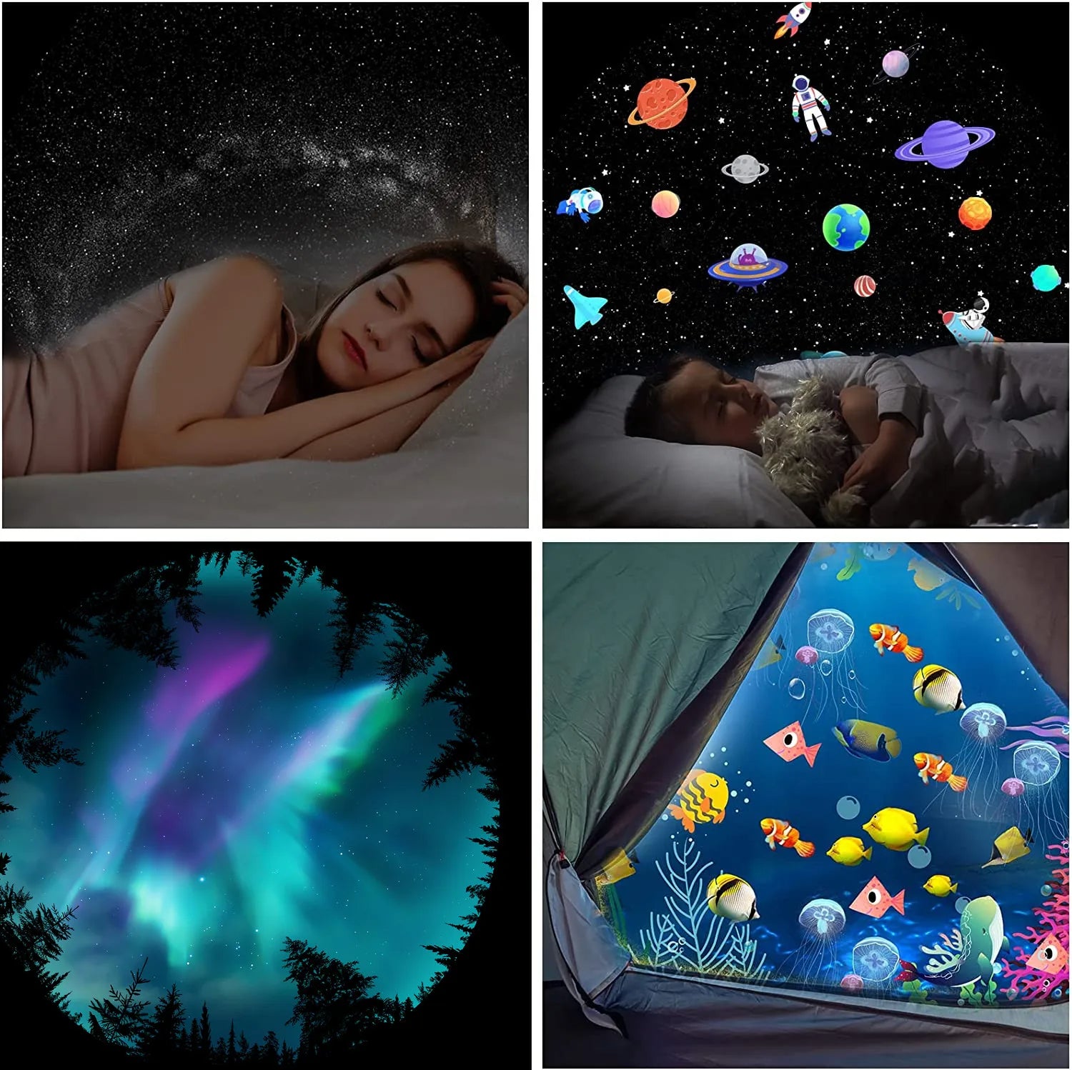 UFO LED Star Projector Night Light 8 in 1 Planetarium Projection