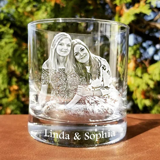 Custom Photo Promoted To Dad EST Rock Glass