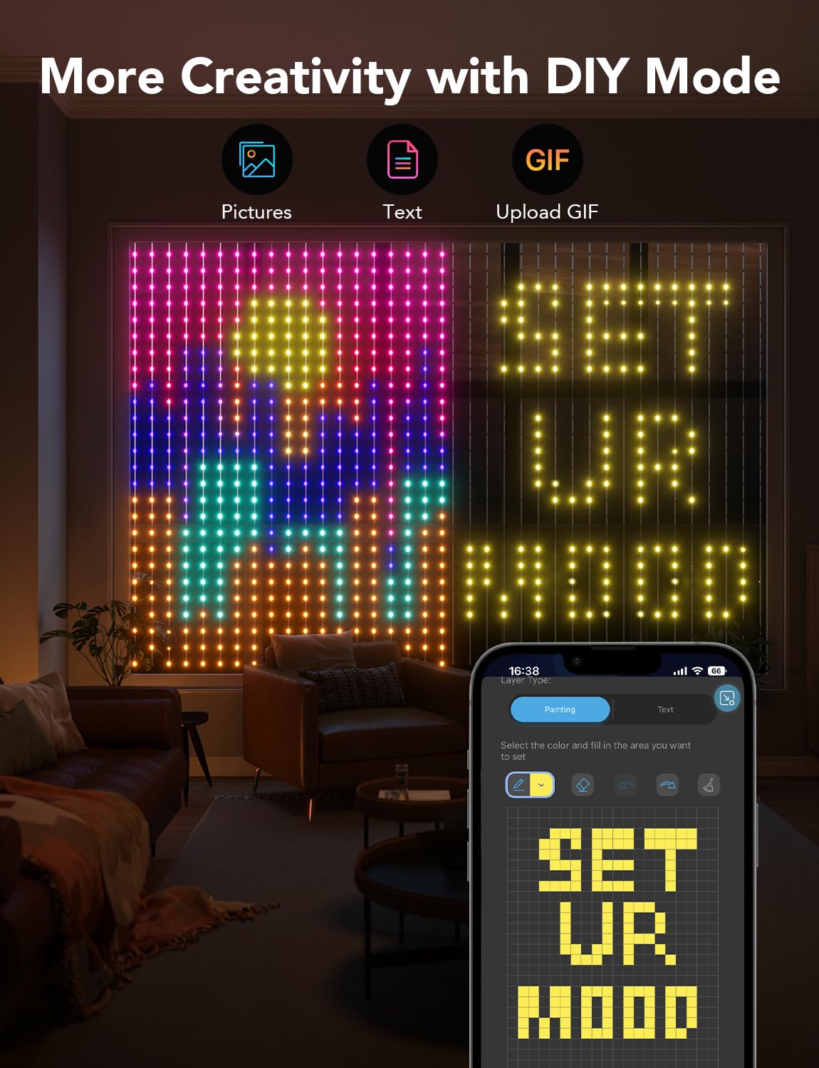 LED Smart Curtain Lights