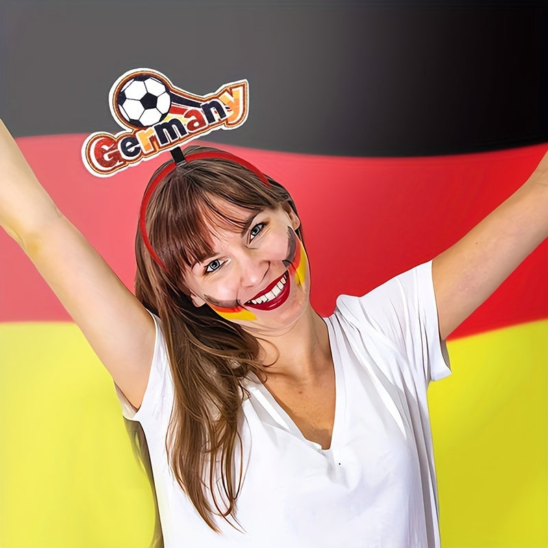 5 Pics 2024 European Cup Fan Headband, Team-Themed Party Accessory For Football Enthusiasts