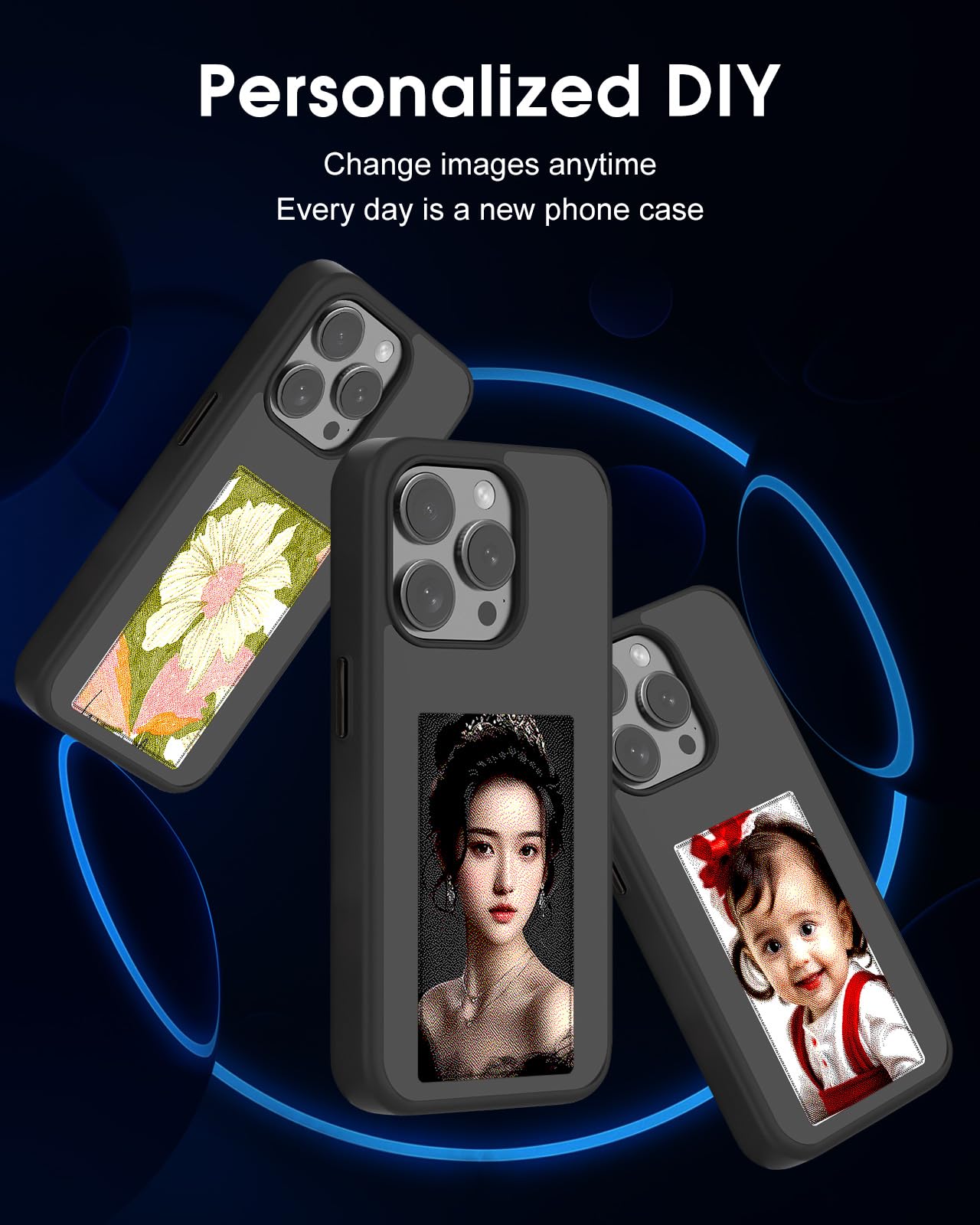 DIY Phone Smart Ink Screen Case Compatible with iPhone NFC Phone Case PHONE CASE WITH DIGITAL PHOTO