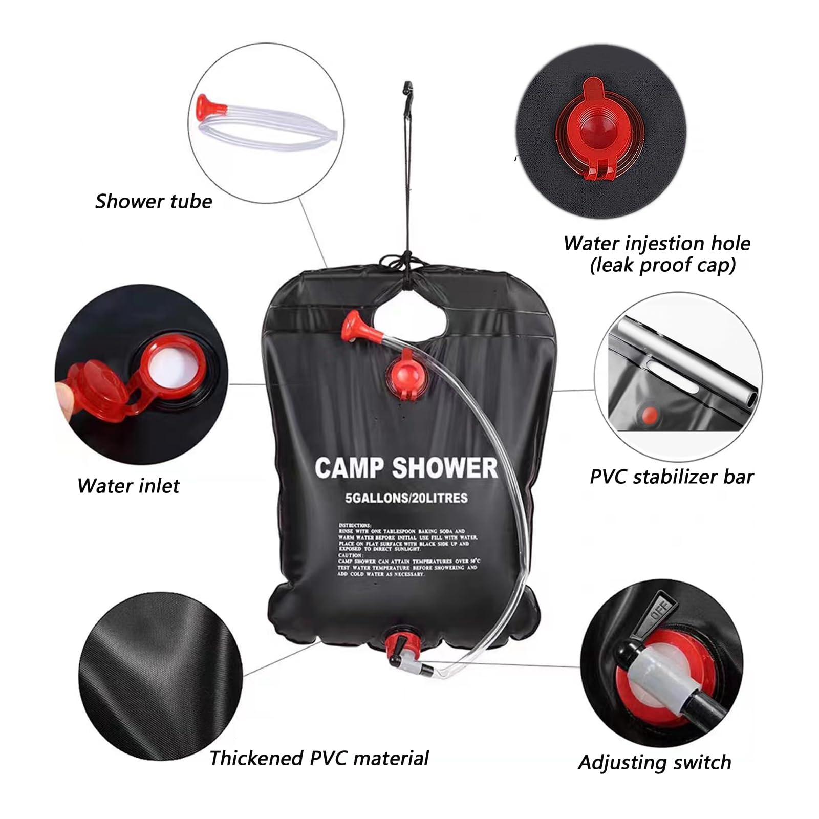 Portable Solar Shower Bag,Camping Shower Bag