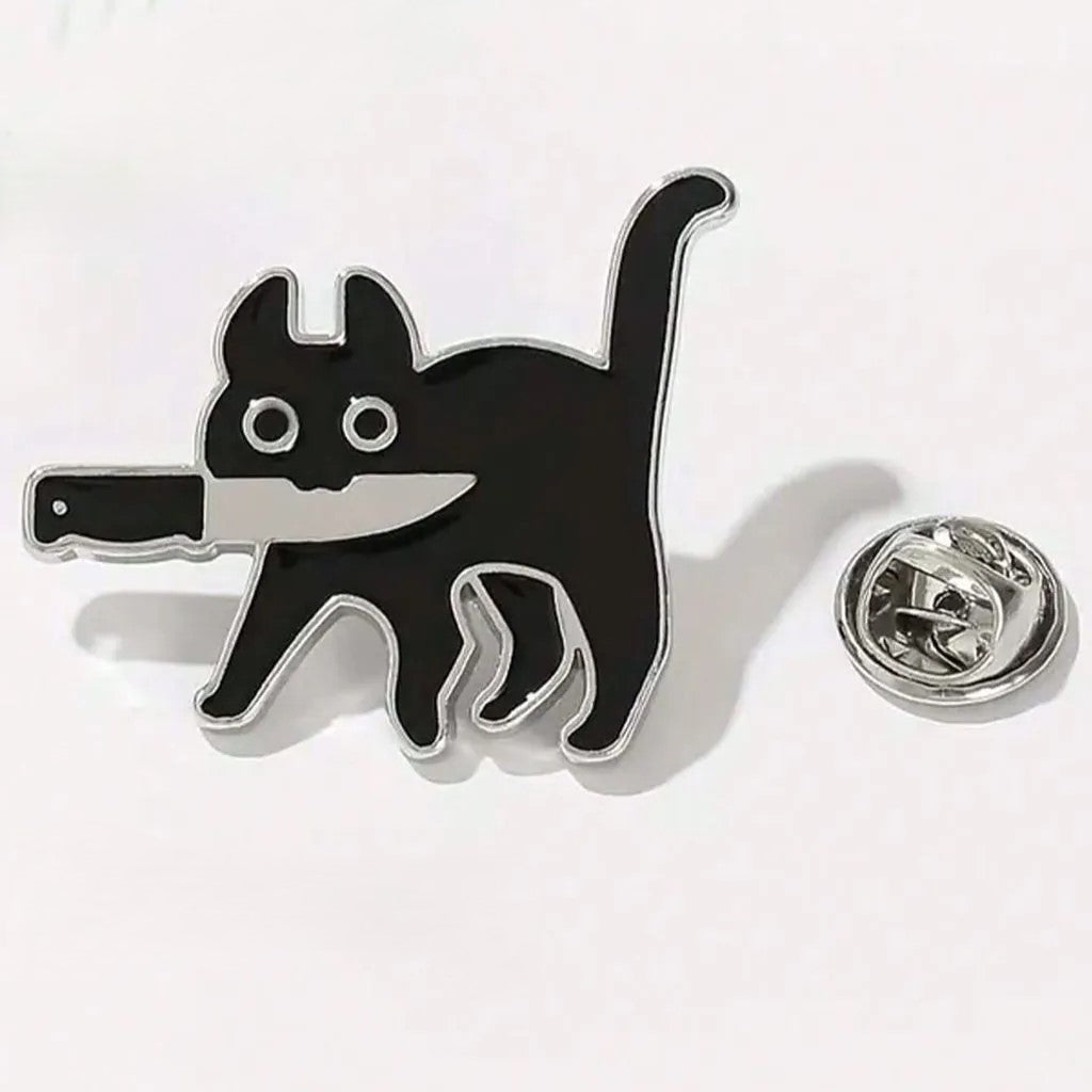 Cute Panda Cat Pattern Metal Enamel Pin for Backpack/Bag/Jacket for Men and Women, Clothing Badge Lapel Pin