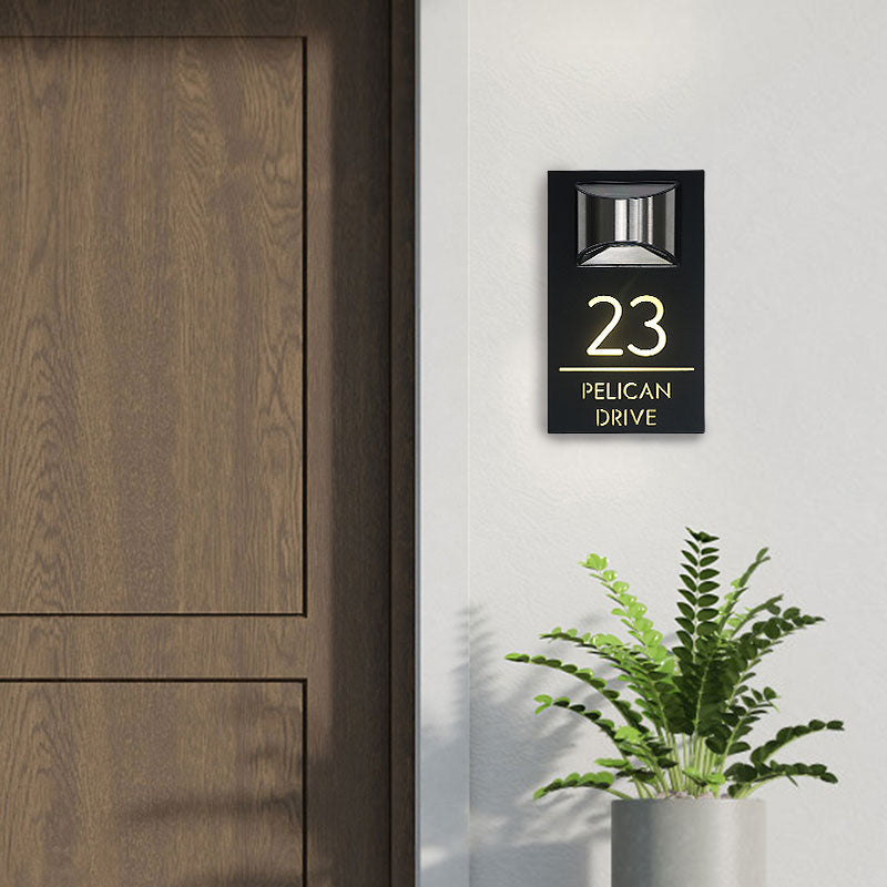 Personalized Solar Modern Door Plaque