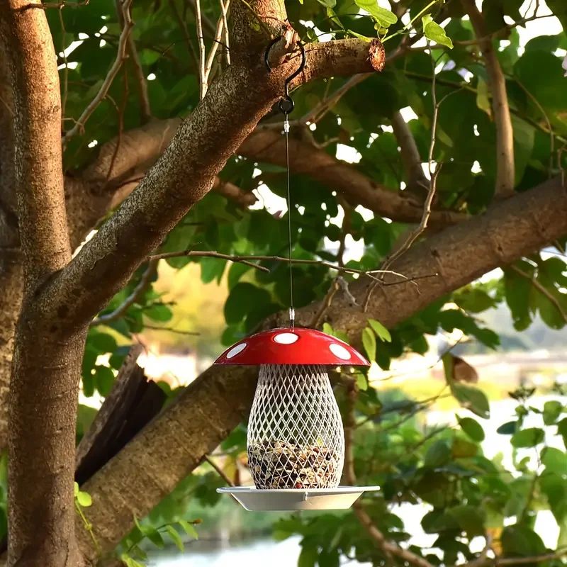 1pc Classic Squirrel-Proof Mushroom Shape Hanging Bird Feeder