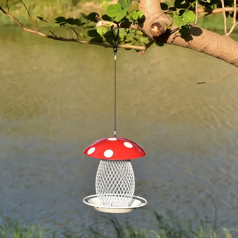 1pc Classic Squirrel-Proof Mushroom Shape Hanging Bird Feeder