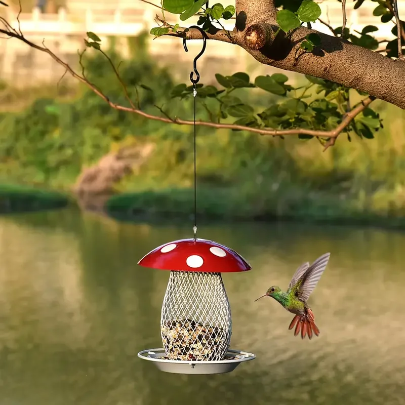 1pc Classic Squirrel-Proof Mushroom Shape Hanging Bird Feeder