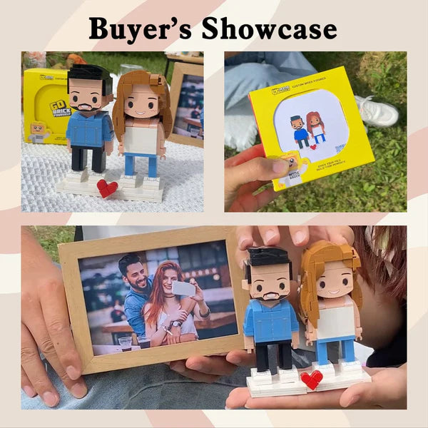 Personalized Gifts Customizable Fully Body 2 People Custom Cute Face Brick Figures Persanalized Gifts for Her