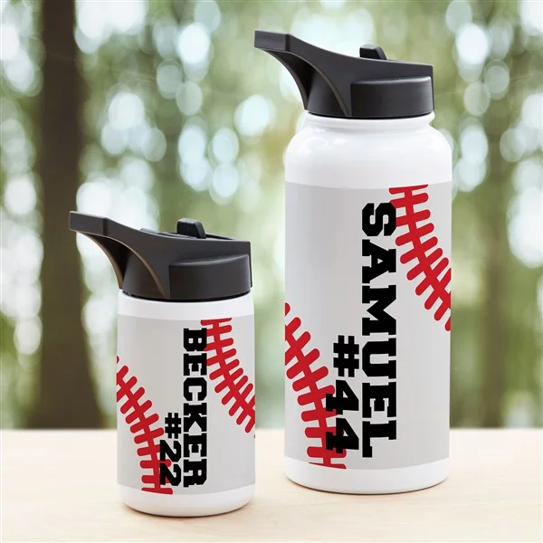 Baseball Personalized Double-Wall Vacuum Insulated Water Bottle