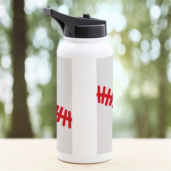 Baseball Personalized Double-Wall Vacuum Insulated Water Bottle