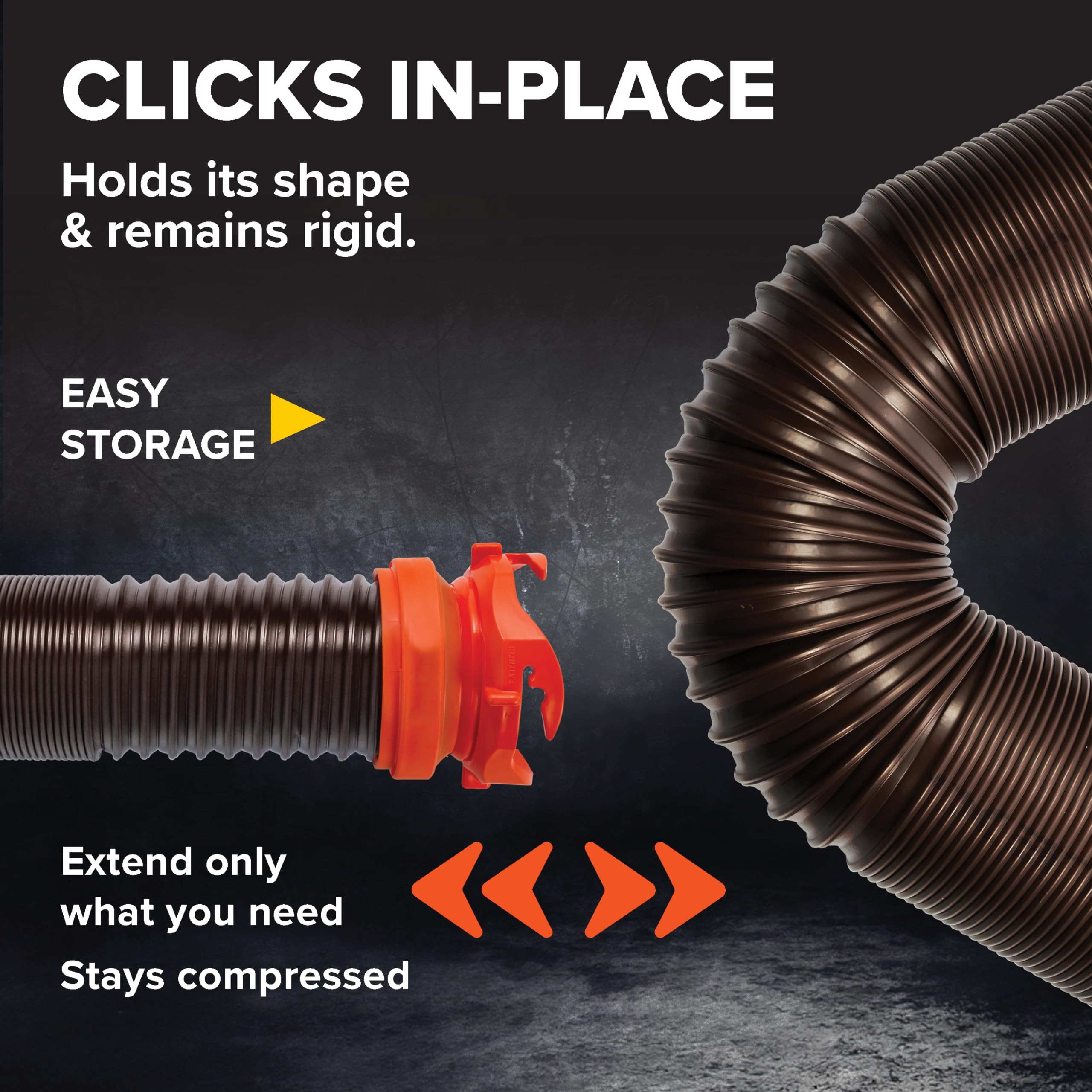 ﻿﻿Camco RhinoFLEX 20' Camper/RV Sewer Hose Kit - Includes 4-in-1 Adapter, Clear Elbow, & Caps - Connects to 3″ Slip & 3″, 3 1/2″, 4″ NPT Threaded Sewer Connections