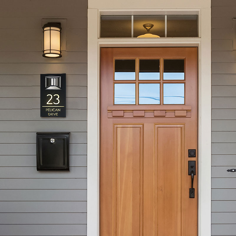 Personalized Solar Modern Door Plaque