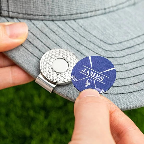 Personalized Golf Ball Marker Magnetic Hat Clip with Name