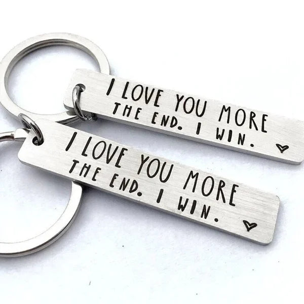 "I Love You More The End I Win" personalised Father's Day Gift Keychain For Test