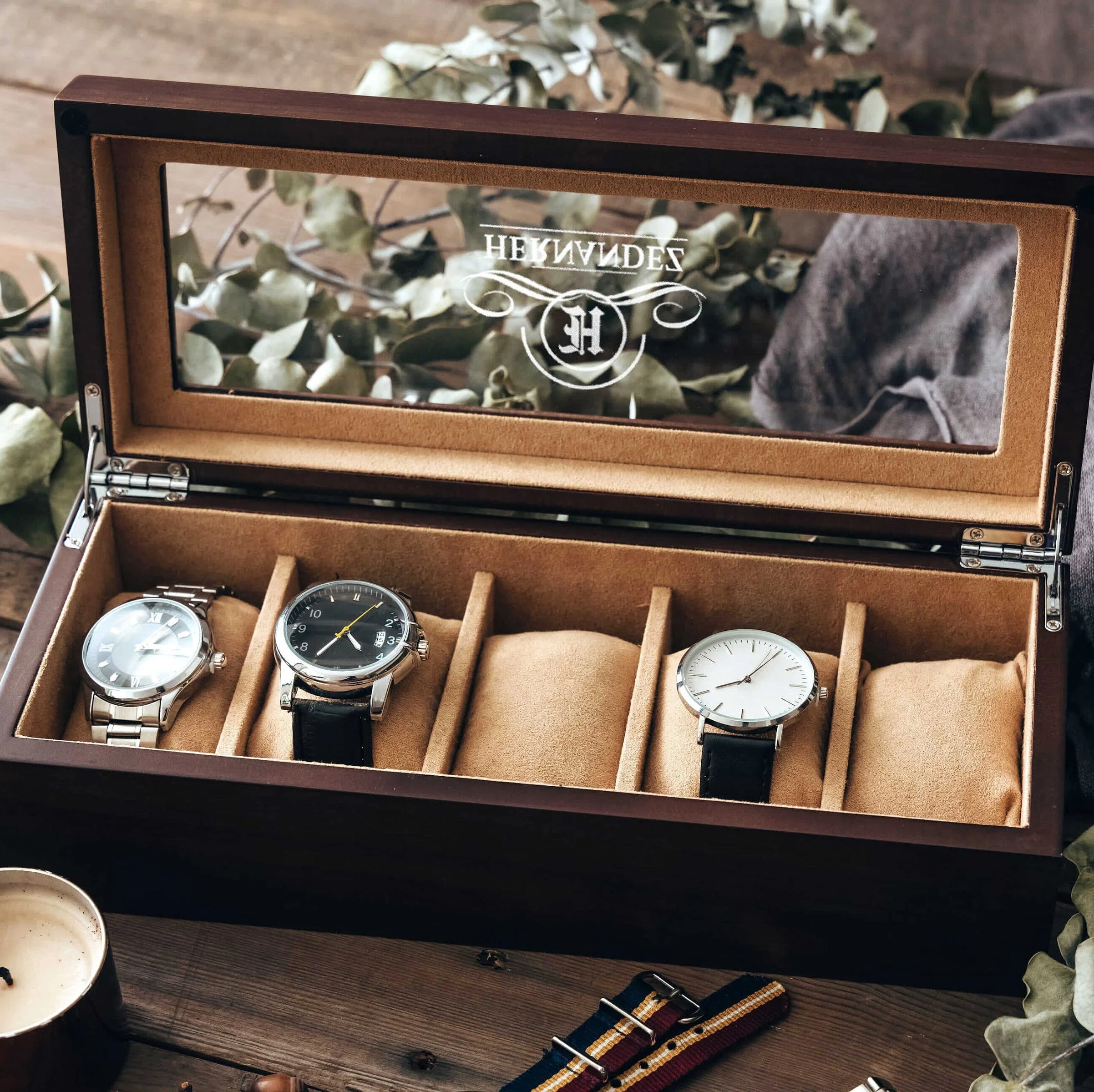 Custom Engraved Watch Box , Gift for Dad