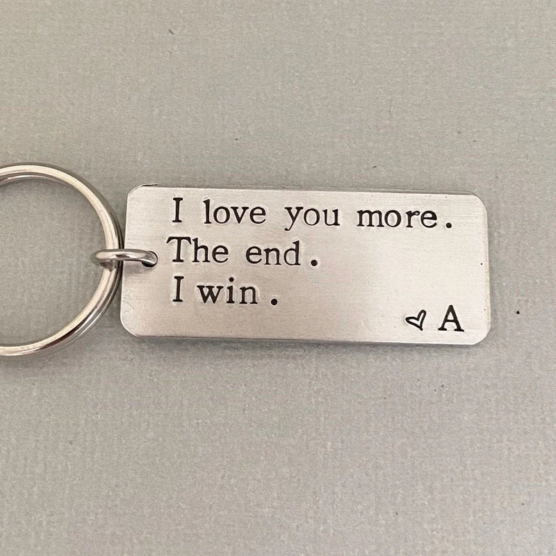 "I Love You More The End I Win" personalised Father's Day Gift Keychain