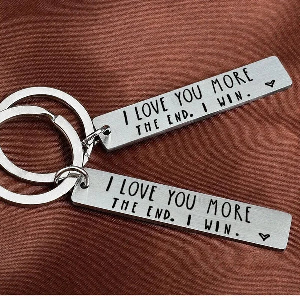 "I Love You More The End I Win" personalised Father's Day Gift Keychain For Test