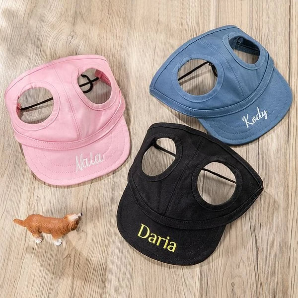 Personalized Multiple Sizes Dog Sun Hat Baseball Cap with Embroidered Nam