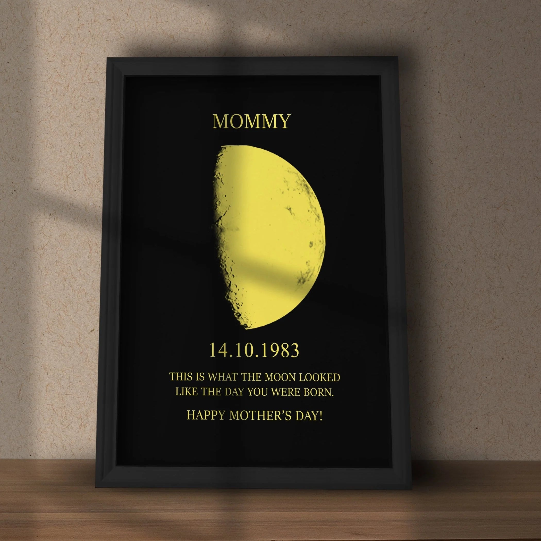 Custom Couple Art Frame/ REAL MOON PHASE - For Memory Gift