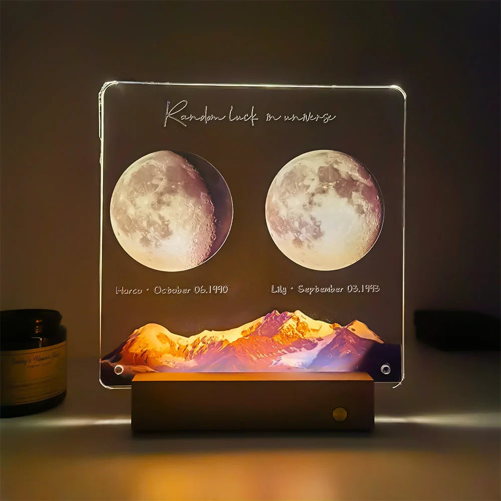 🌔Personalized Moon Phases Handwritable LED Lamp