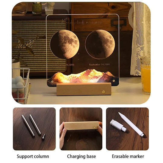 🌔Personalized Moon Phases Handwritable LED Lamp