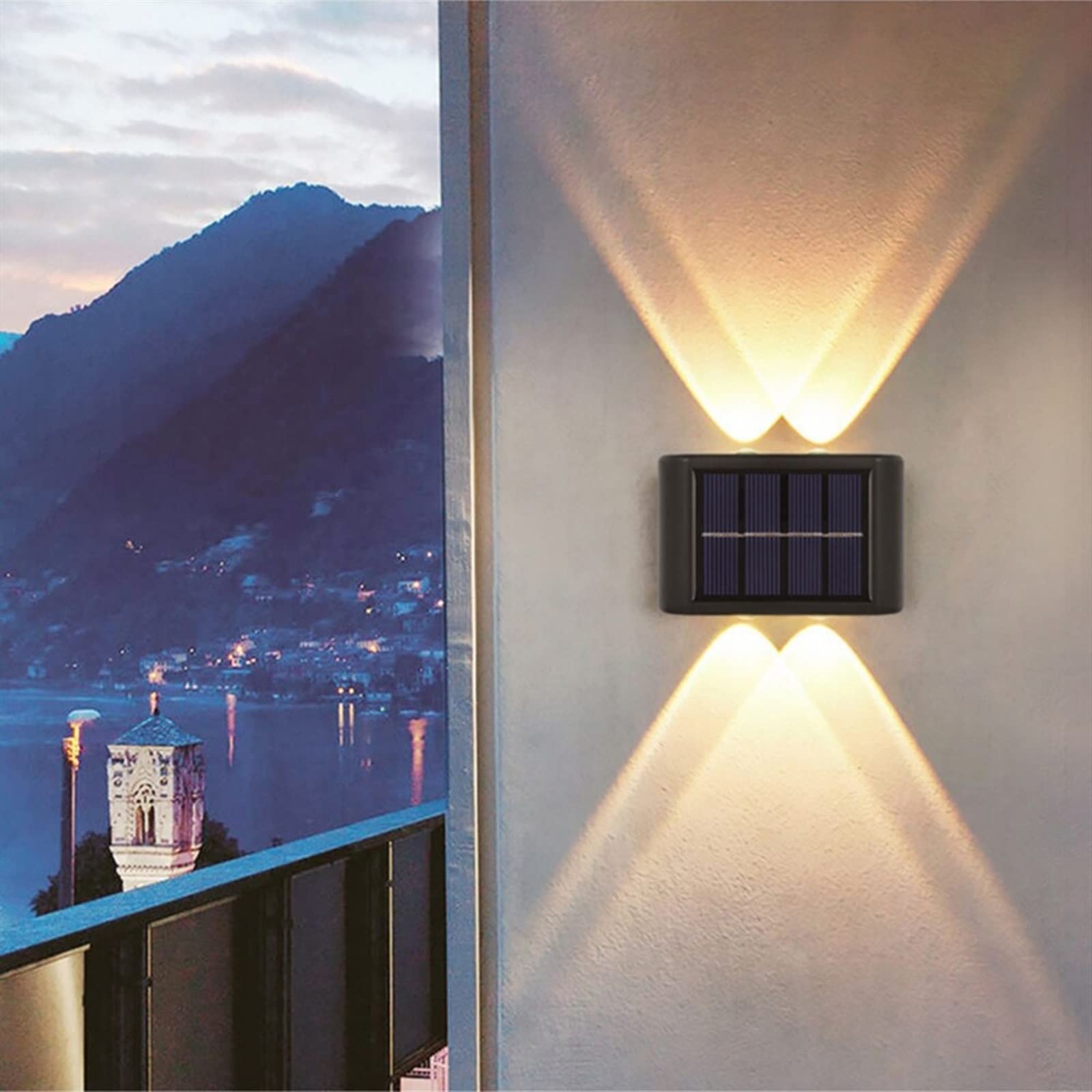 Outdoor Solar Wall Lamp Up and Down Luminous Lighting