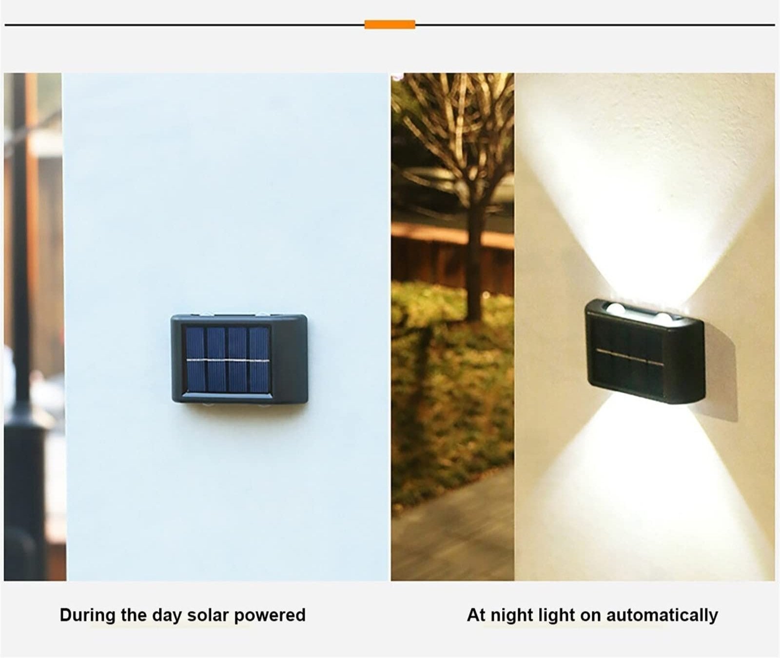 Outdoor Solar Wall Lamp Up and Down Luminous Lighting