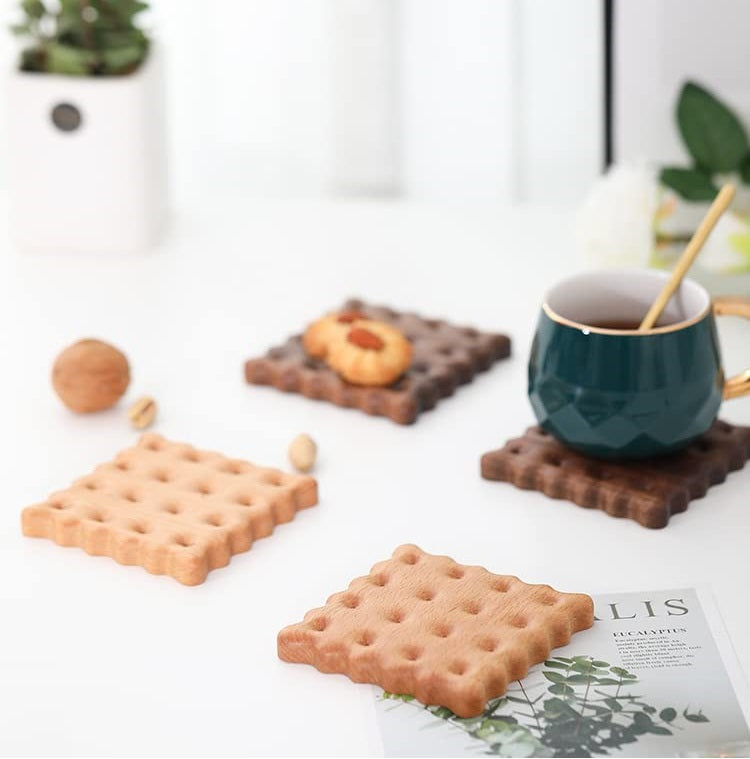 Wooden Cookie Coaster ,Creative Gifts，Coffee Insulation Pad