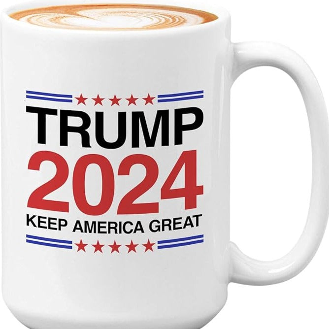 Bubble Hugs Politics Coffee Mug ，Trump 2024 Keep America Great