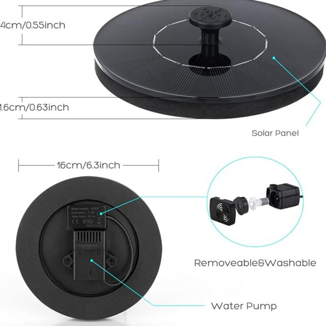 Solar Bird Floating Bath Fountain Pump, Upgrade 1.4W Solar Fountain