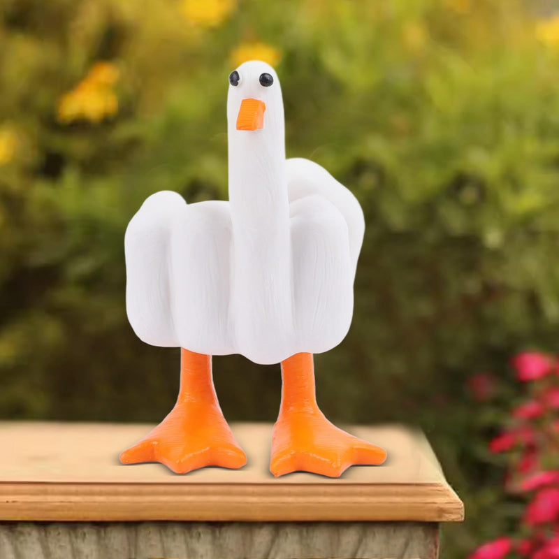 Middle Finger Duck Figurine, Funny Little Duck Craft Decoration Ornament Decor Duckling Sculpture