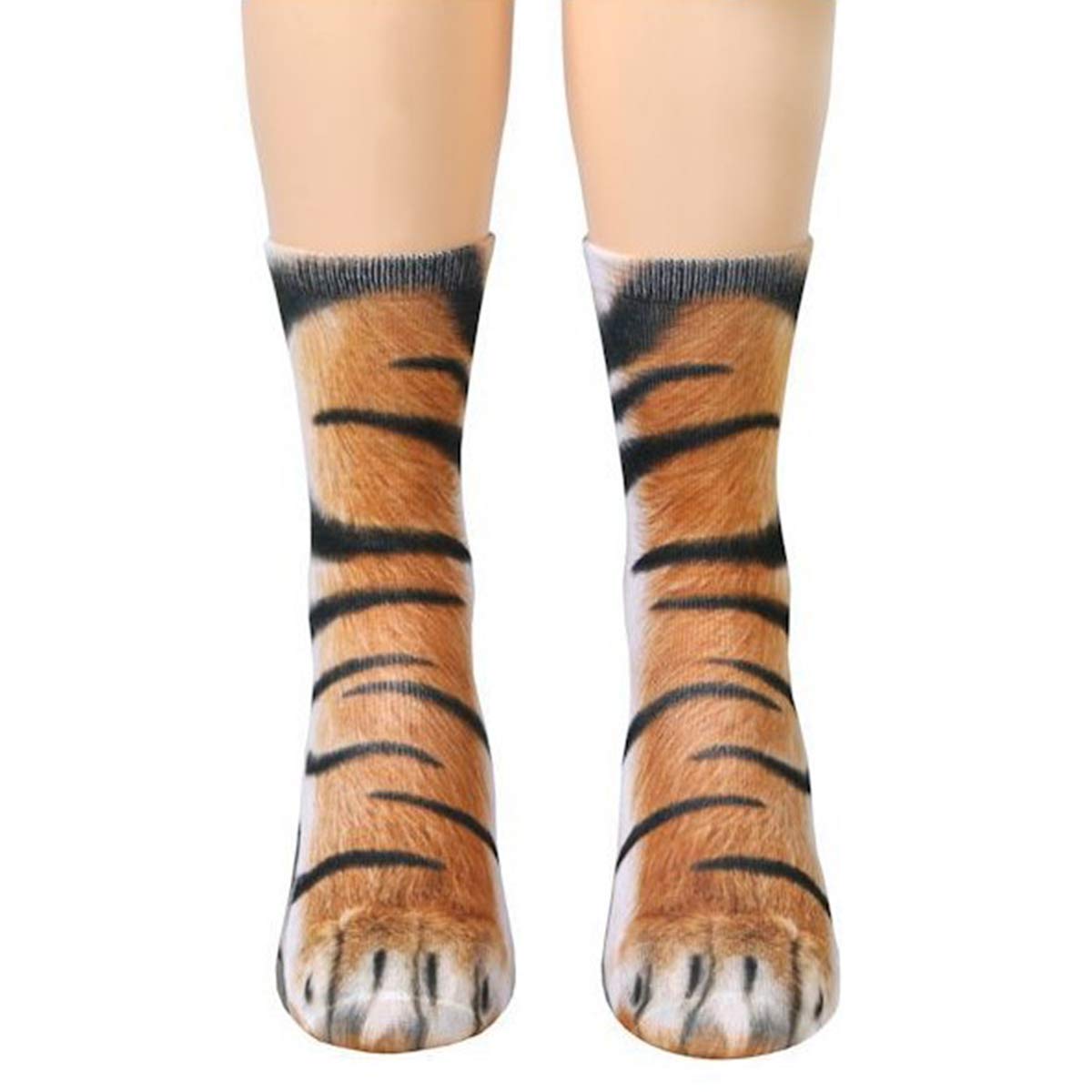 Adult Animal Paw Socks, 3D Digital Simulation Print Cat Dog Foot Hoof Paw Feet Crew Socks