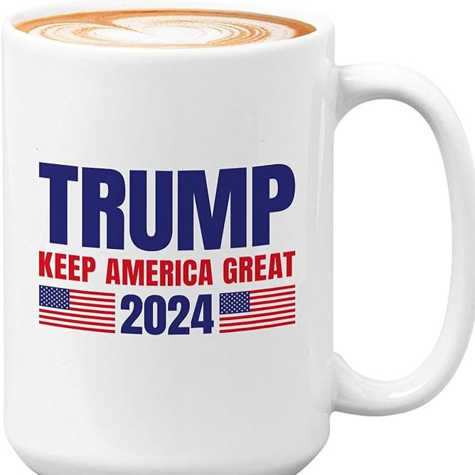 Bubble Hugs Politics Coffee Mug ，Trump 2024 Keep America Great