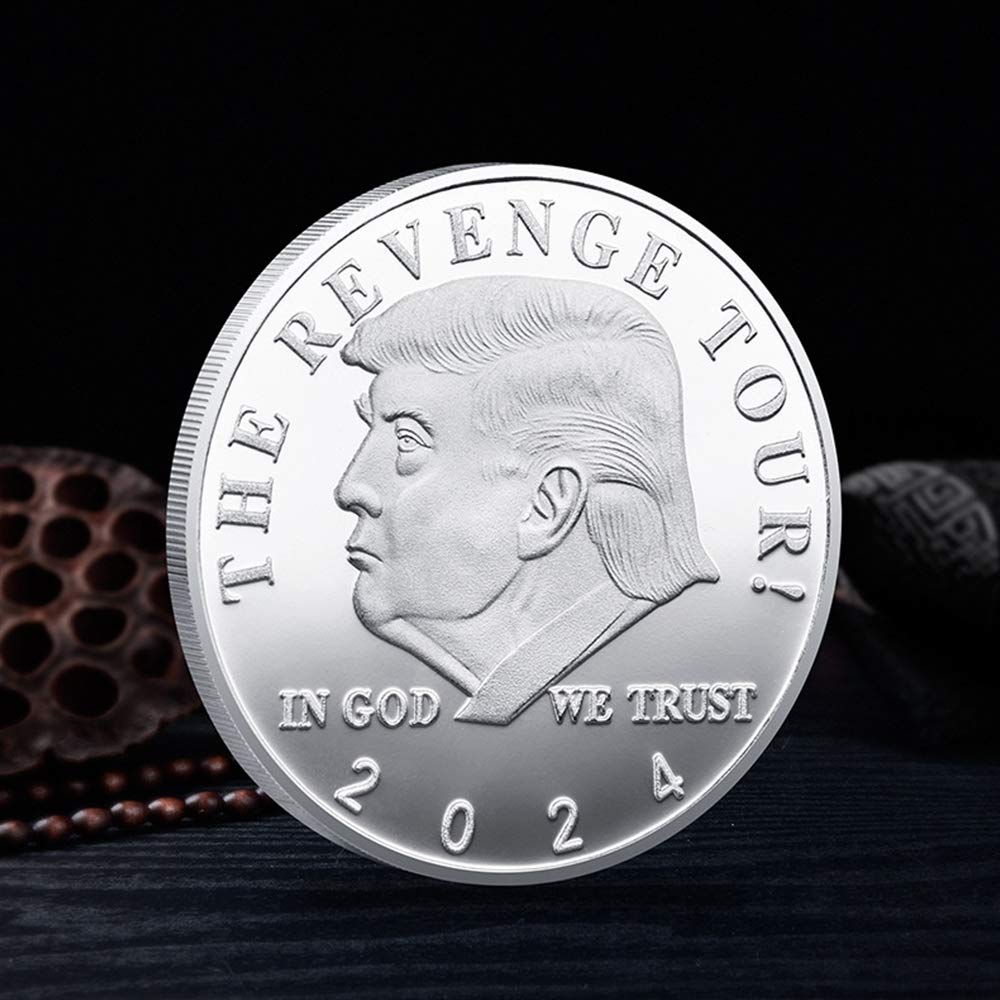 2Pcs Trump Coin 2024 Great American Eagle Commemorative Coin Collectibles Gift