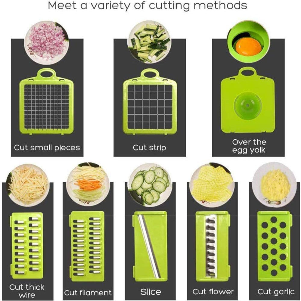 12 in 1 Vegetable Chopper, Multifunctional Mandoline Slicer Dicer Household