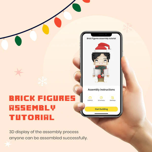 Personalized Gifts Customizable Fully Body 2 People Custom Cute Face Brick Figures Persanalized Gifts for Her