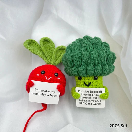 Positive Vegetables,Crochet Positive Broccoli,Show Love Radish/Beet