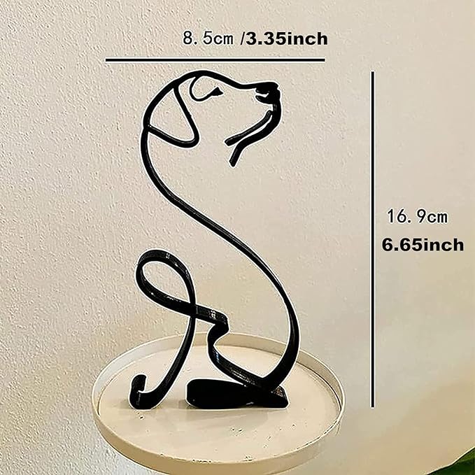 Dog Minimalist Art Wall Sculpture, Abstract Metal Dog  Art Statue