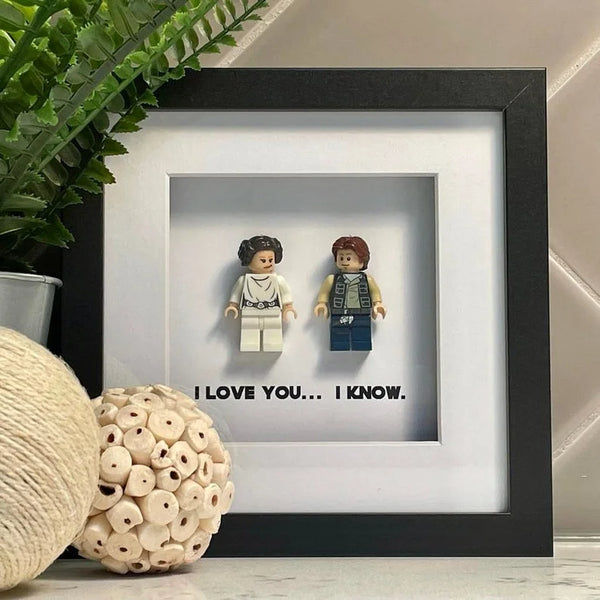 I Love You I Know | Princess Leia & Hans Solo | Mini Figure | Star Wars | Frame | Gift | Love | Valentine's Day