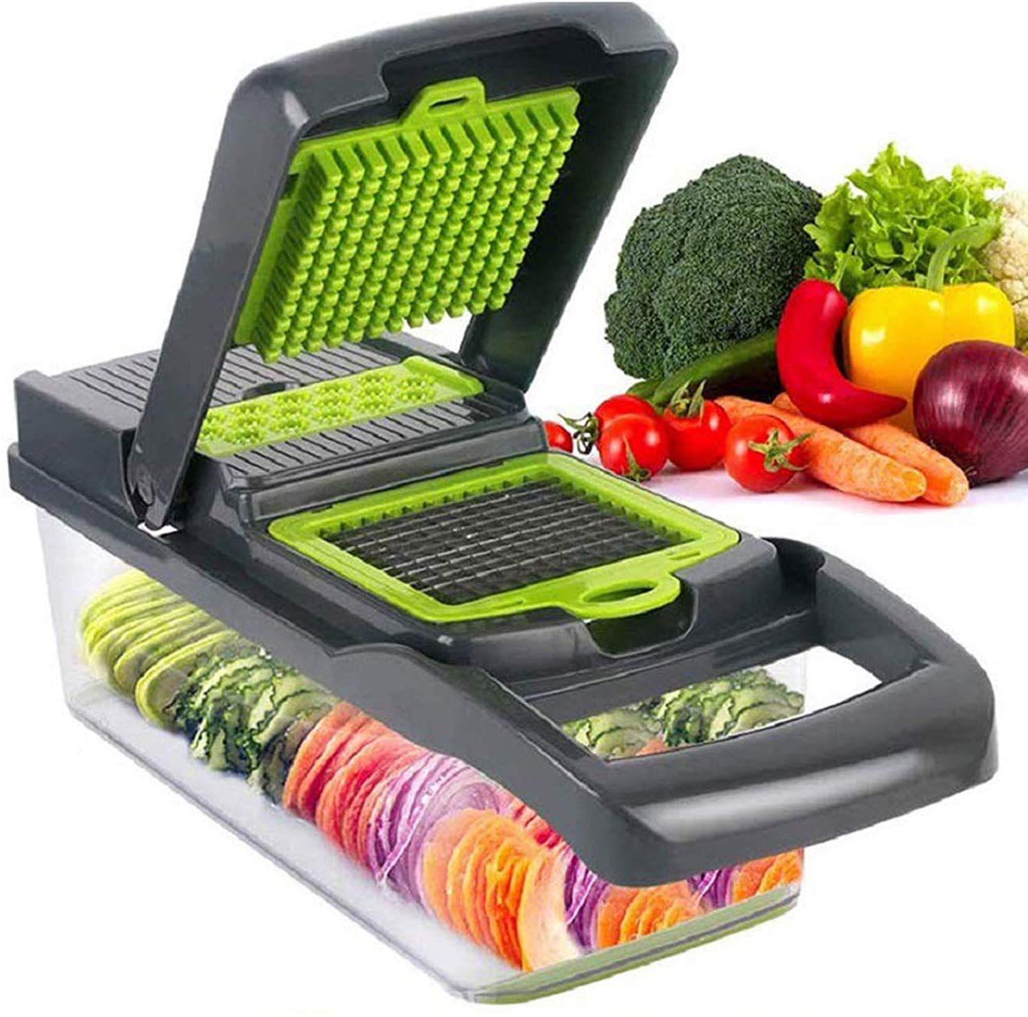 12 in 1 Vegetable Chopper, Multifunctional Mandoline Slicer Dicer Household